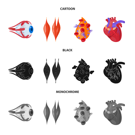 Isolated object of biology and scientific symbol. Collection of biology and laboratory stock vector illustration.のイラスト素材