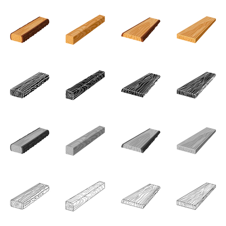 Vector design of tree   and raw  symbol. Collection of tree   and construction vector icon for stock.のイラスト素材