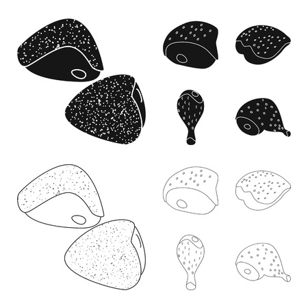 Isolated object of product and poultry icon. Set of product and agriculture    stock vector illustration.のイラスト素材