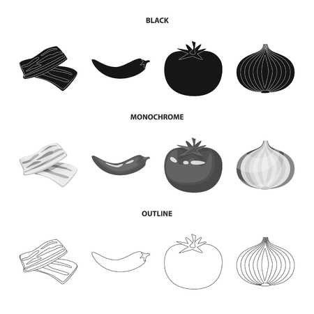 Vector illustration of taste and product icon. Set of taste and cooking stock symbol for web.のイラスト素材