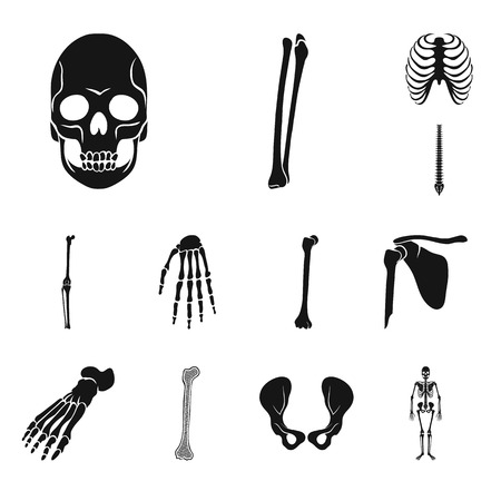 Isolated object of biology and medical symbol. Set of biology and skeleton vector icon for stock.のイラスト素材