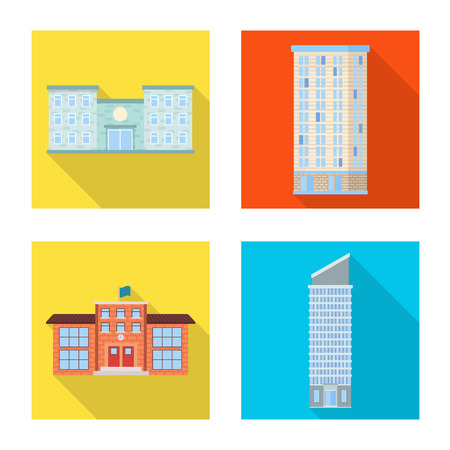 Isolated object of municipal and center symbol. Set of municipal and estate   stock vector illustration.のイラスト素材