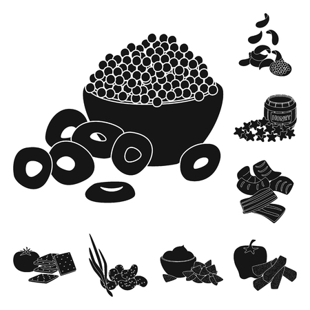 Isolated object of ingredient and organic   icon. Set of ingredient and product stock symbol for web.のイラスト素材