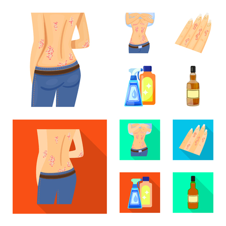 Isolated object of medical and pain  symbol. Collection of medical and disease stock vector illustration.のイラスト素材