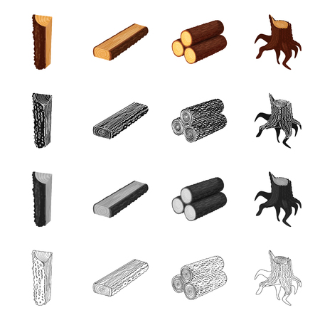 Vector design of tree   and raw  logo. Collection of tree   and construction vector icon for stock.のイラスト素材