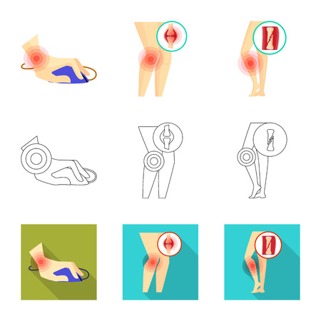 Vector design of hospital and rendering sign. Collection of hospital and help stock vector illustration.のイラスト素材