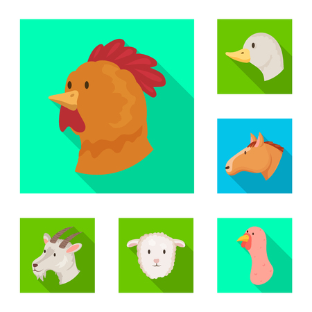 Vector design of agriculture and breeding. Set of agriculture and organic  vector icon for stock.のイラスト素材