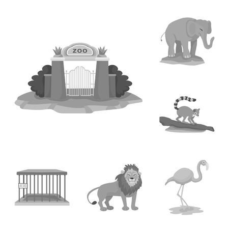Vector illustration of zoo  and park sign. Set of zoo  and animal stock vector illustration.のイラスト素材