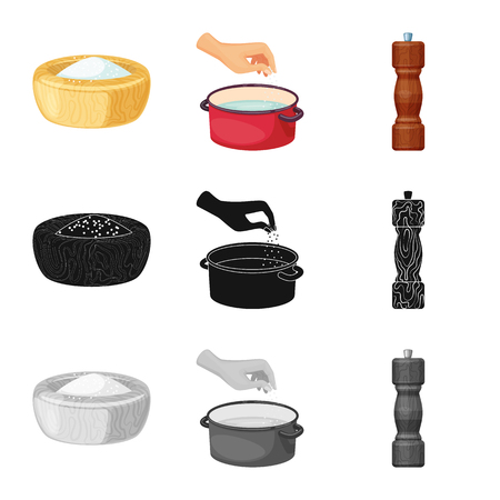Isolated object of cooking and sea sign. Collection of cooking and baking   stock vector illustration.のイラスト素材