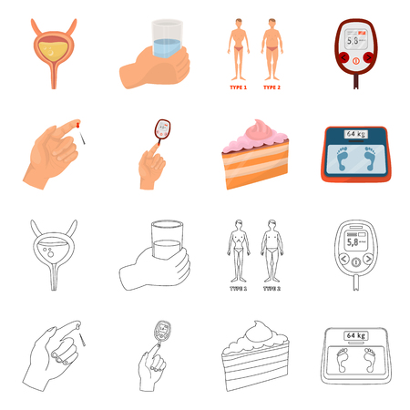 Vector design of diet and treatment  logo. Collection of diet and medicine stock vector illustration.のイラスト素材