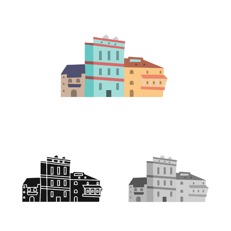 Vector design of architecture and home icon. Collection of architecture and Georgia stock symbol for web.のイラスト素材