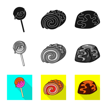 Vector illustration of confectionery and culinary logo. Set of confectionery and product stock symbol for web.のイラスト素材