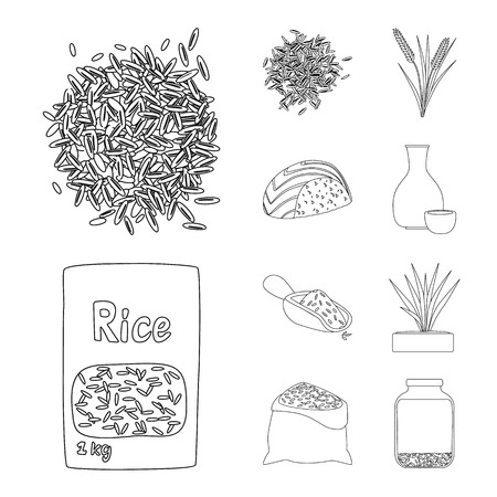 Isolated object of diet and cooking logo. Set of diet and organic vector icon for stock.のイラスト素材
