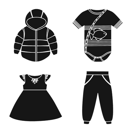 Vector design of little and cotton sign. Set of little and kid stock symbol for web.のイラスト素材