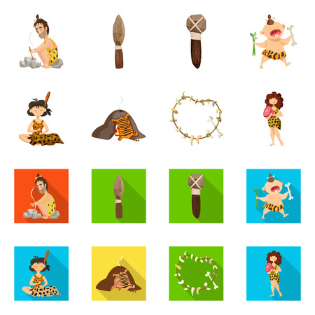 Isolated object of evolution  and prehistory sign. Set of evolution  and development  stock vector illustration.のイラスト素材