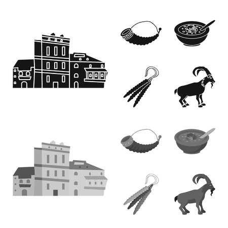 Isolated object of culture and sightseeing. Set of culture and originality stock vector illustration.のイラスト素材