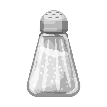 Vector design of saltcellar  and seasoning logo. Set of saltcellar  and glass  stock symbol for web.のイラスト素材