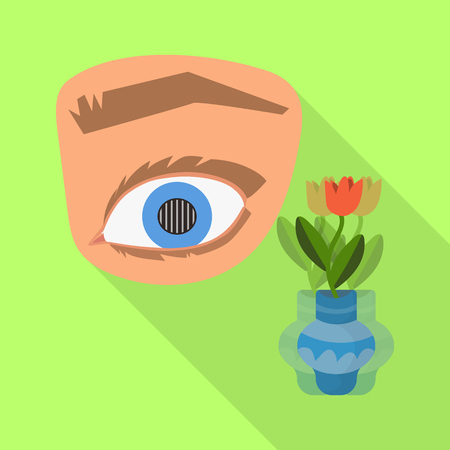 Vector illustration of eye and poor sign. Collection of eye and blindness stock vector illustration.のイラスト素材