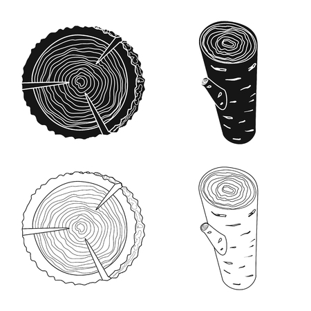 Vector illustration of tree   and raw  symbol. Collection of tree   and construction stock vector illustration.のイラスト素材