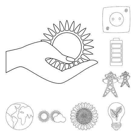 Isolated object of innovation and technology logo. Set of innovation and nature vector icon for stock.のイラスト素材