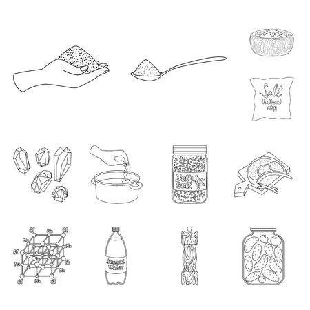 Vector design of sodium  and mineral  logo. Collection of sodium  and kitchen  stock symbol for web.のイラスト素材