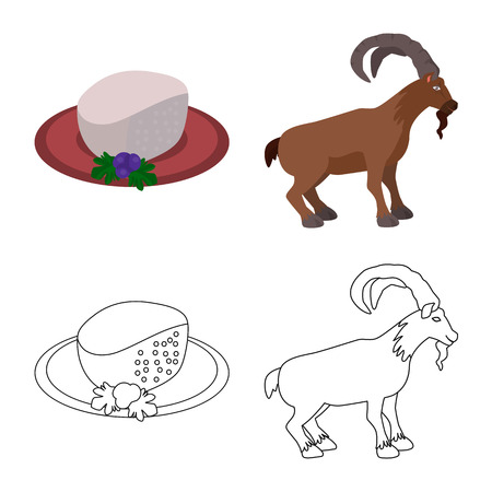 Isolated object of culture and sightseeing sign. Collection of culture and originality stock vector illustration.のイラスト素材