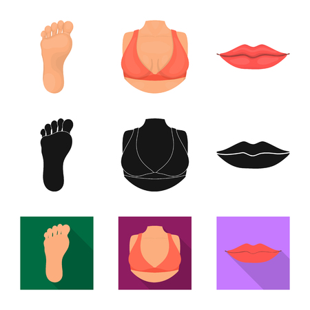 Vector design of body and part symbol. Set of body and anatomy stock symbol for web.のイラスト素材