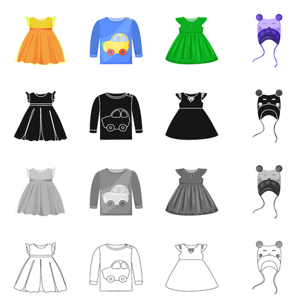Vector design of fashion and garment sign. Set of fashion and cotton vector icon for stock.のイラスト素材
