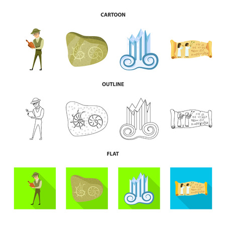 Vector design of story and items icon. Set of story and attributes  vector icon for stock.のイラスト素材