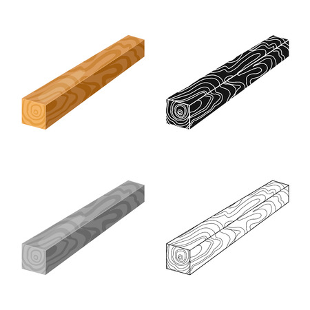 Isolated object of timber and piece icon. Collection of timber and section  stock symbol for web.のイラスト素材