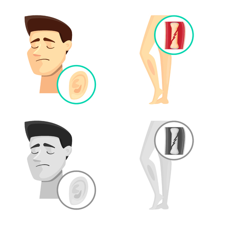 Isolated object of hospital and rendering icon. Collection of hospital and help stock vector illustration.のイラスト素材