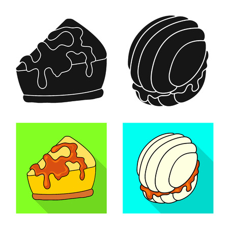 Vector design of confectionery and culinary symbol. Set of confectionery and product stock symbol for web.のイラスト素材