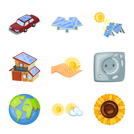 Isolated object of  and organic  . Set of  and Solar stock symbol for web.のイラスト素材