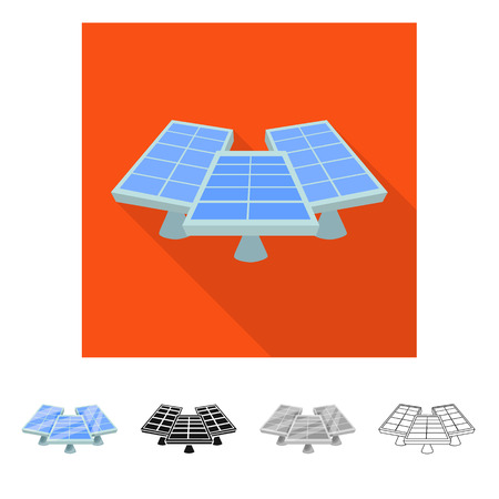 Vector illustration of generator and electricity  sign. Set of generator and reflection  stock symbol for web.のイラスト素材