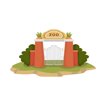 Vector design of gate  and arch sign. Set of gate  and wall stock symbol for web.のイラスト素材