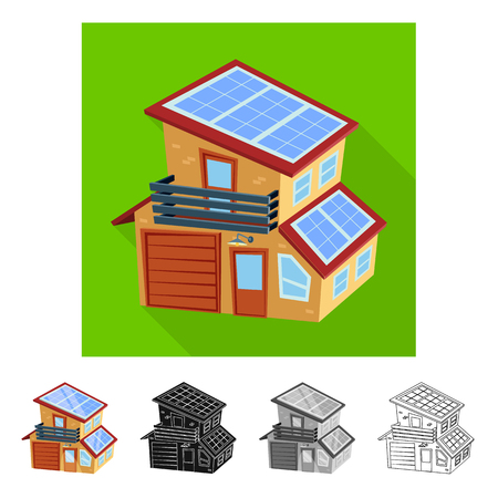 Vector design of building and battery icon. Collection of building and house vector icon for stock.のイラスト素材