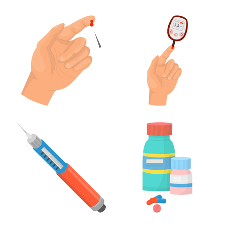 Vector illustration of mellitus and diabetes icon. Collection of mellitus and diet stock symbol for web.のイラスト素材