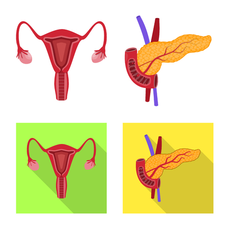 Isolated object of biology and scientific symbol. Collection of biology and laboratory stock symbol for web.のイラスト素材