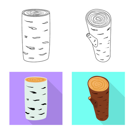 Vector illustration of tree   and raw  logo. Set of tree   and construction stock vector illustration.のイラスト素材