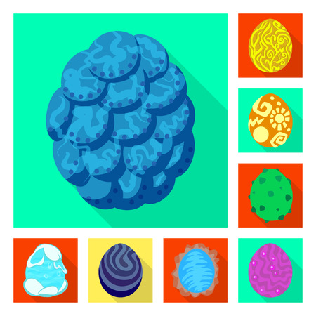 Isolated object of story and big symbol. Set of story and prehistoric stock symbol for web.のイラスト素材
