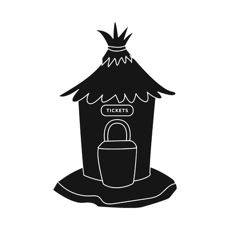 Isolated object of window and counter sign. Set of window and ticket stock symbol for web.のイラスト素材