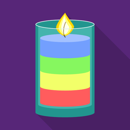 Isolated object of candle and glass icon. Set of candle and romantic stock symbol for web.のイラスト素材