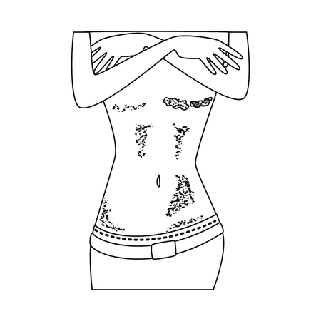 Vector illustration of psoriasis  and body. Set of psoriasis  and itch stock symbol for web.のイラスト素材