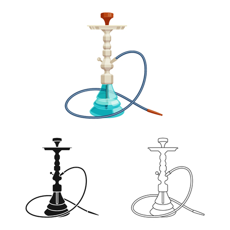Isolated object of hookah and shisha  sign. Set of hookah and accessory stock symbol for web.のイラスト素材