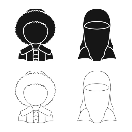 Vector design of imitator and resident logo. Set of imitator and culture stock symbol for web.のイラスト素材