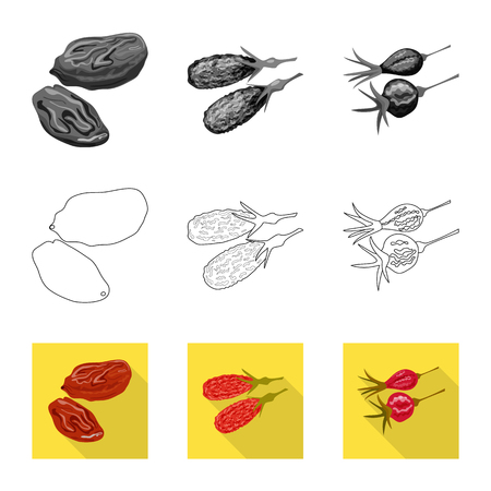 Isolated object of food  and raw  sign. Collection of food  and nature   vector icon for stock.のイラスト素材