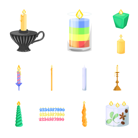 Vector design of light and wax symbol. Collection of light and ceremony  vector icon for stock.のイラスト素材