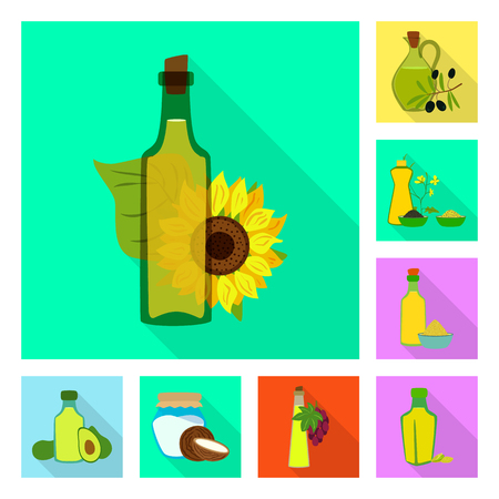 Isolated object of bottle and glass  icon. Collection of bottle and agriculture stock vector illustration.のイラスト素材