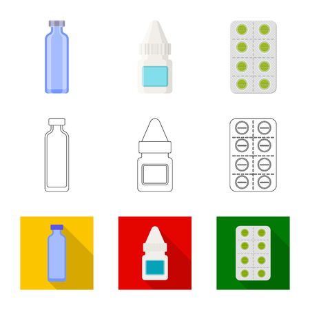 Isolated object of retail and healthcare sign. Set of retail and wellness stock symbol for web.のイラスト素材