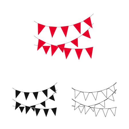 Vector design of flag and rope logo. Collection of flag and scenery stock symbol for web.のイラスト素材